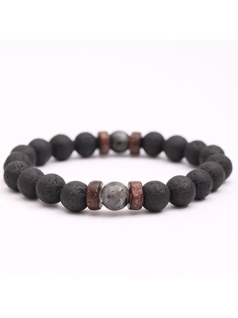 2 Piece Lava Rock Bracelet